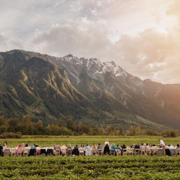 long dinner mountain side